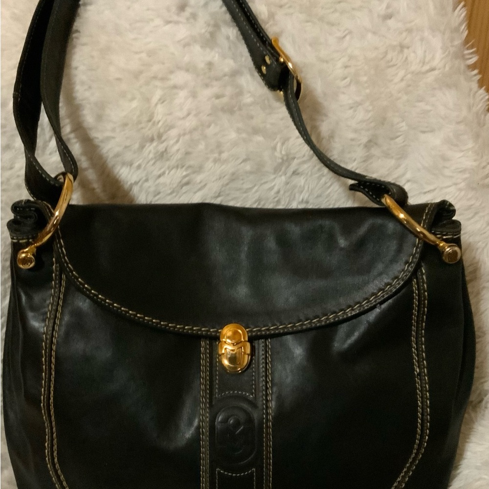 Marino Orlandi Black Italian Leather Shoulder Bag